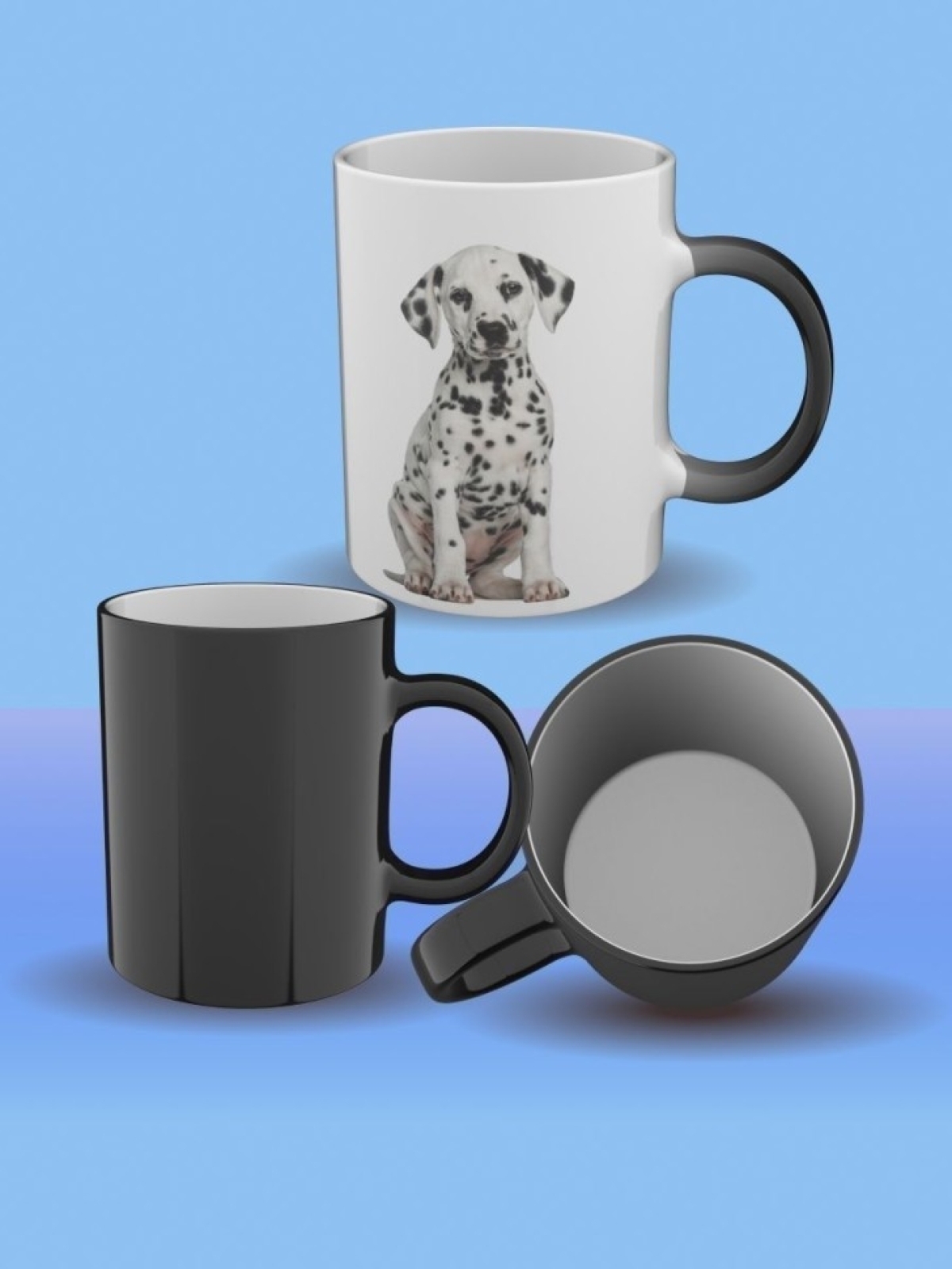 Кружка хамелеон керамическая для чая с принтом Далматинец