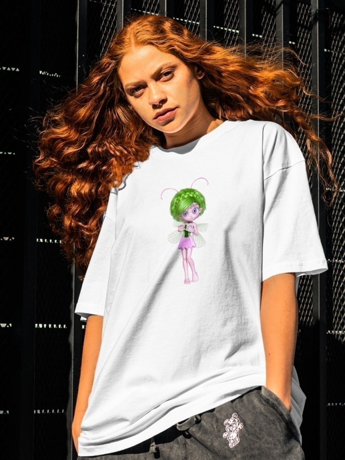 Футболка оверсайз принтом фея 2 Футболка оверсайз принтом фея 2