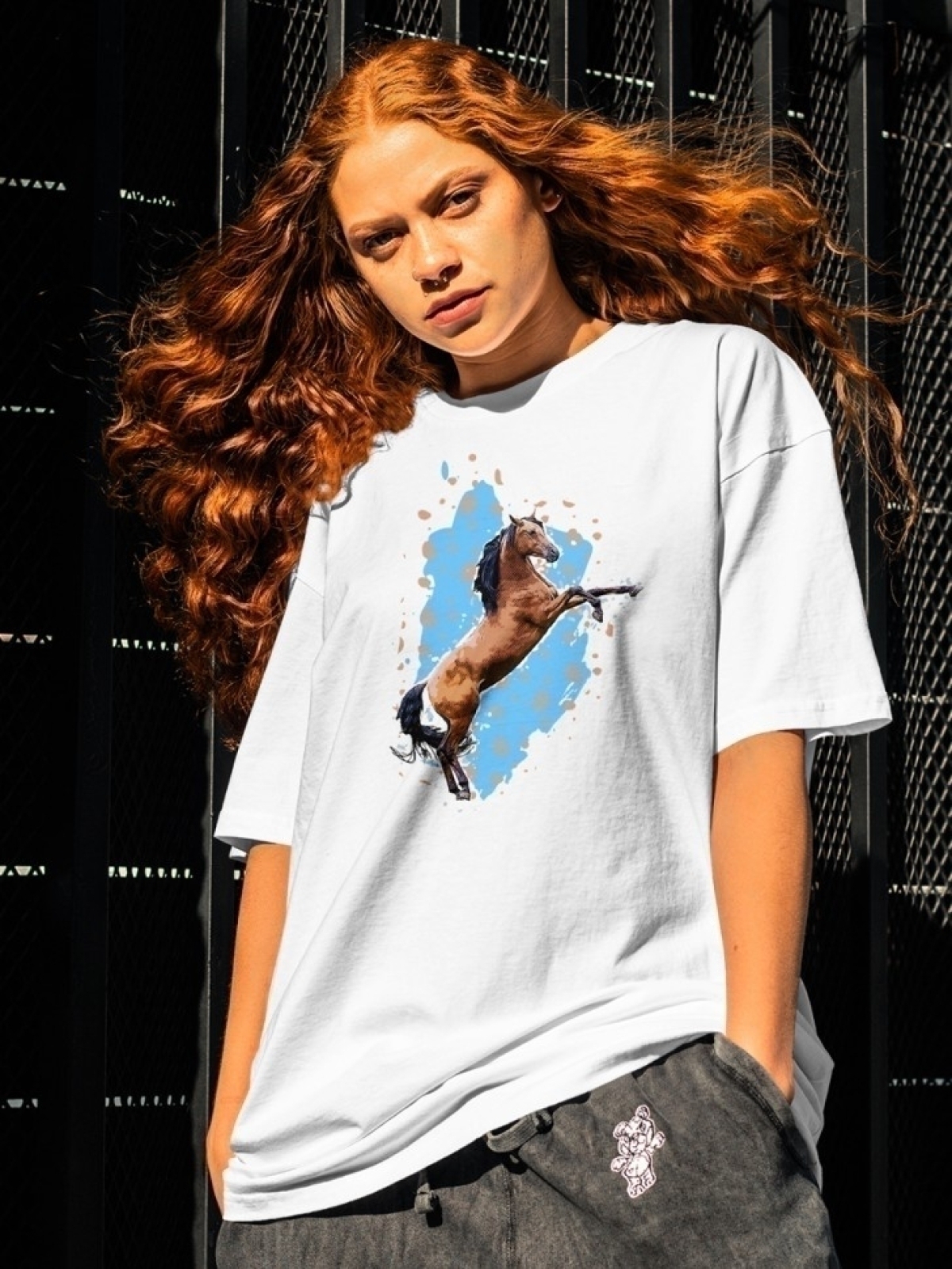 Футболка оверсайз с принтом лошадь 4 Футболка оверсайз с принтом лошадь 4