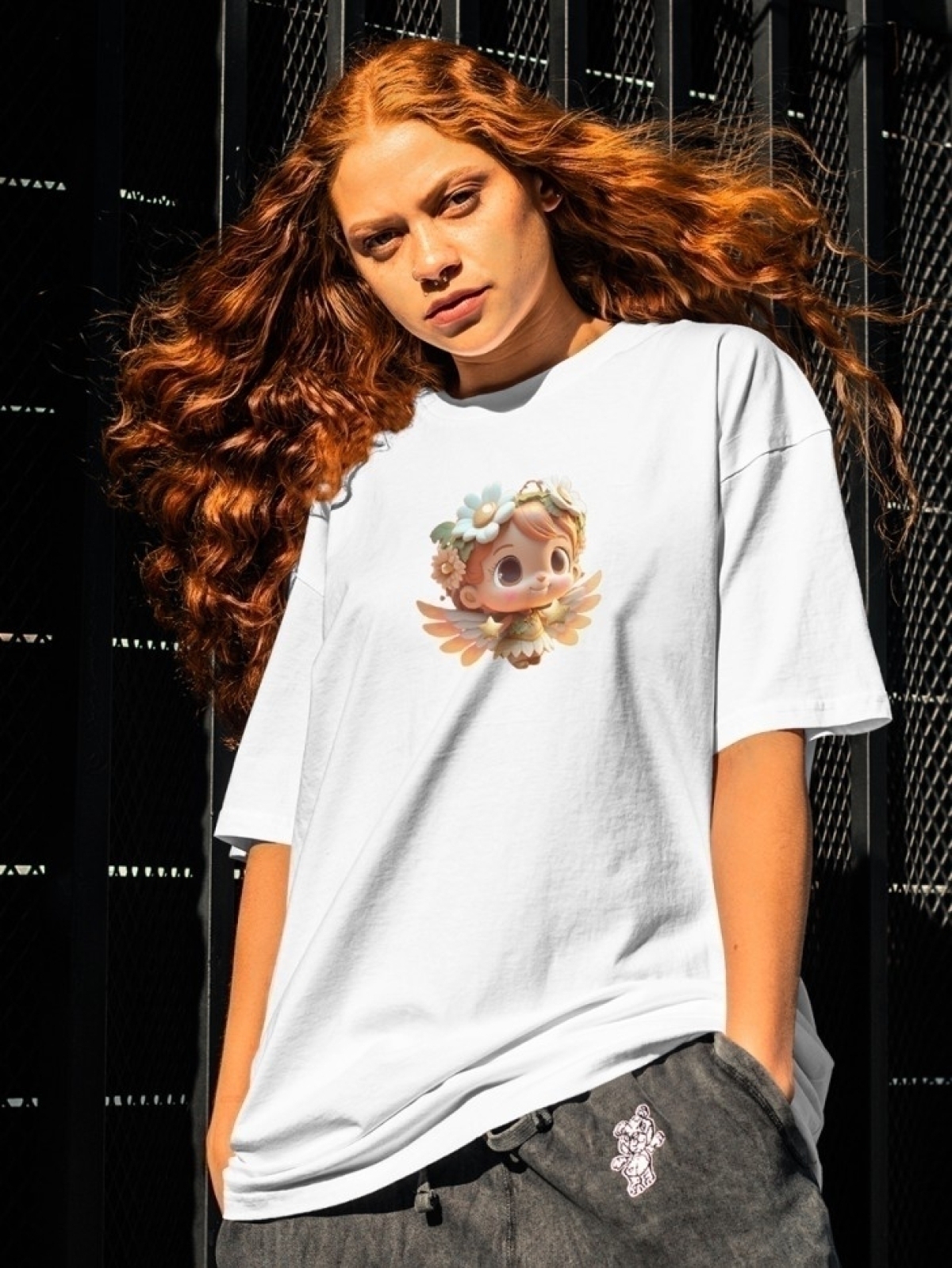 Футболка оверсайз принтом фея 3 Футболка оверсайз принтом фея 3