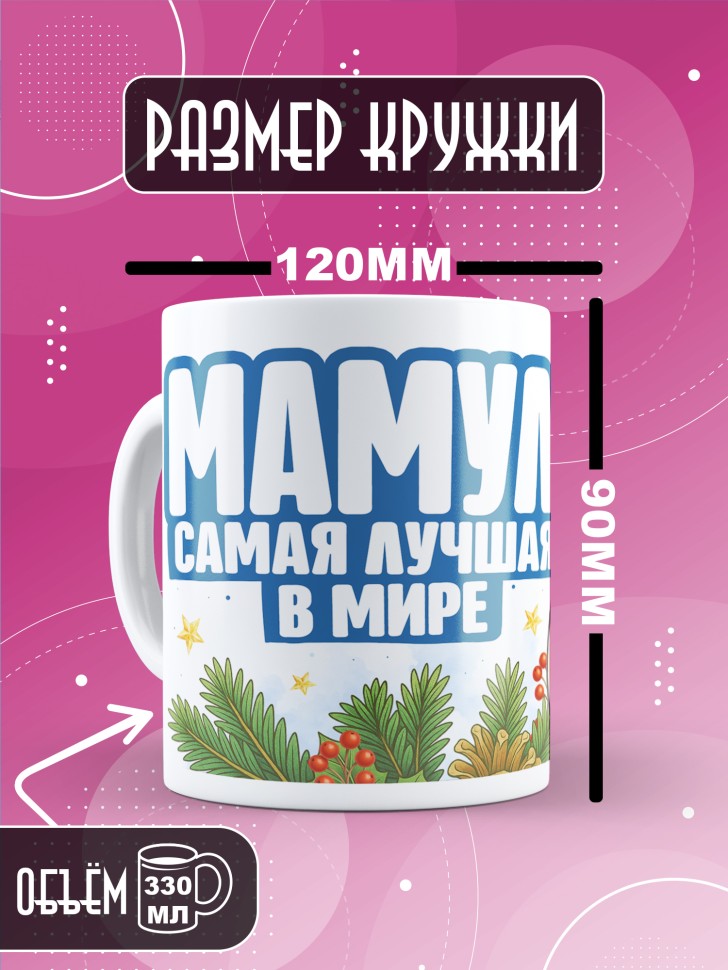 Кружка с прикольным принтом на новый год мамуле
