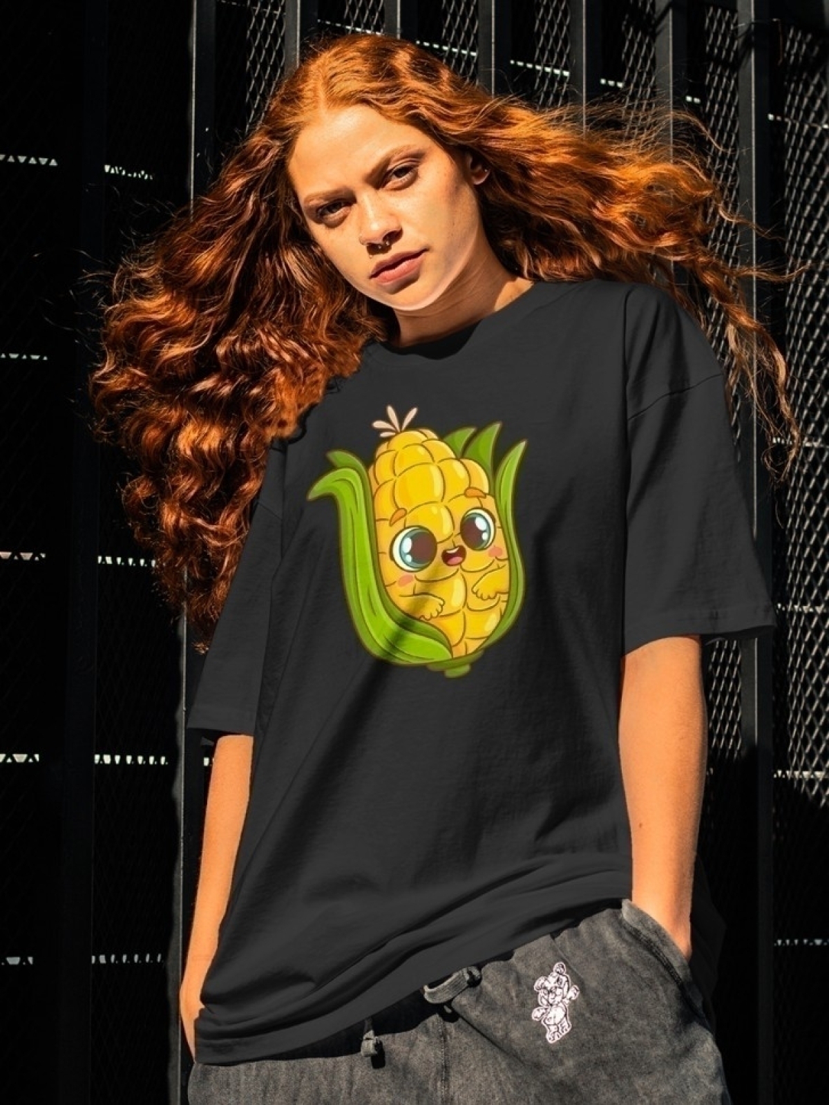 Футболка оверсайз с принтом кукуруза 3 Футболка оверсайз с принтом кукуруза 3