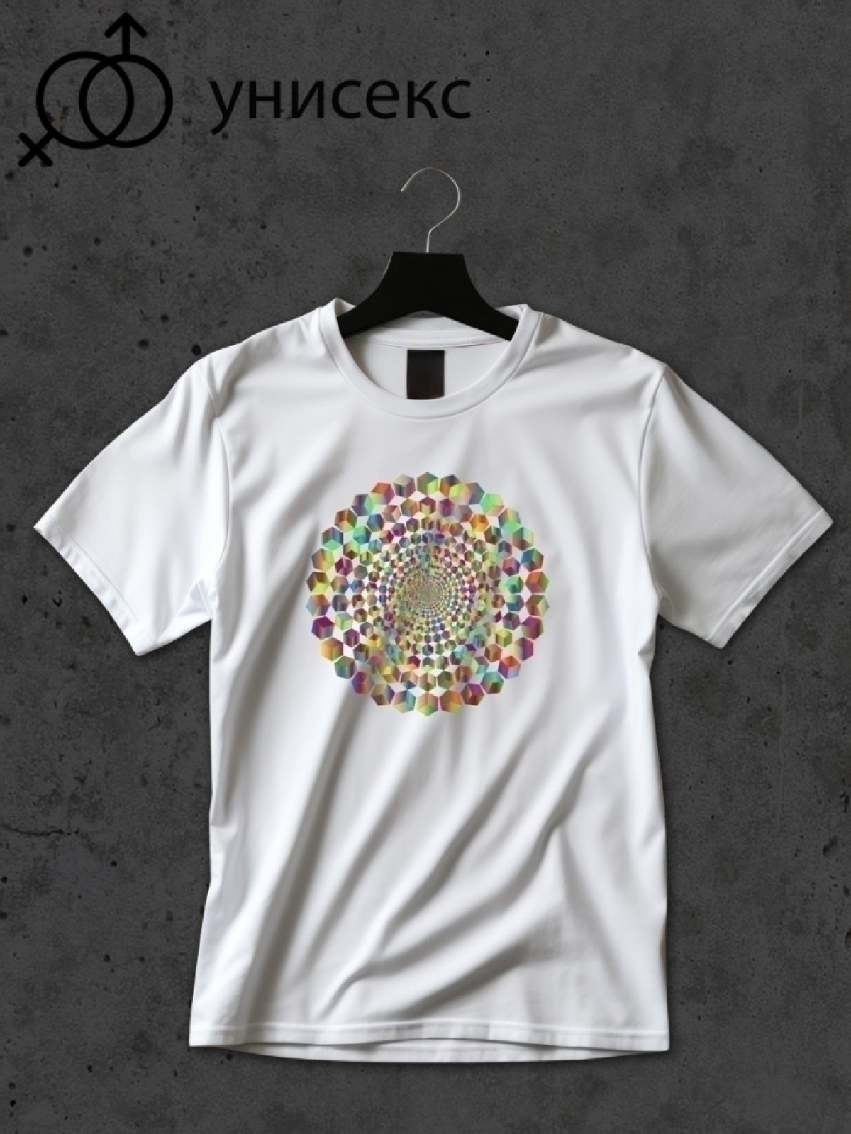 Футболка оверсайз принтом кубики 1