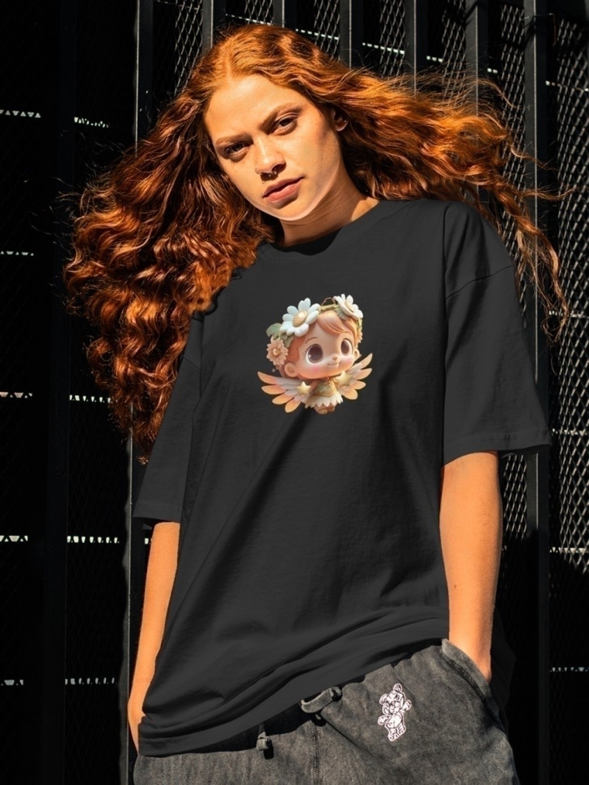 Футболка оверсайз принтом фея 3 Футболка оверсайз принтом фея 3