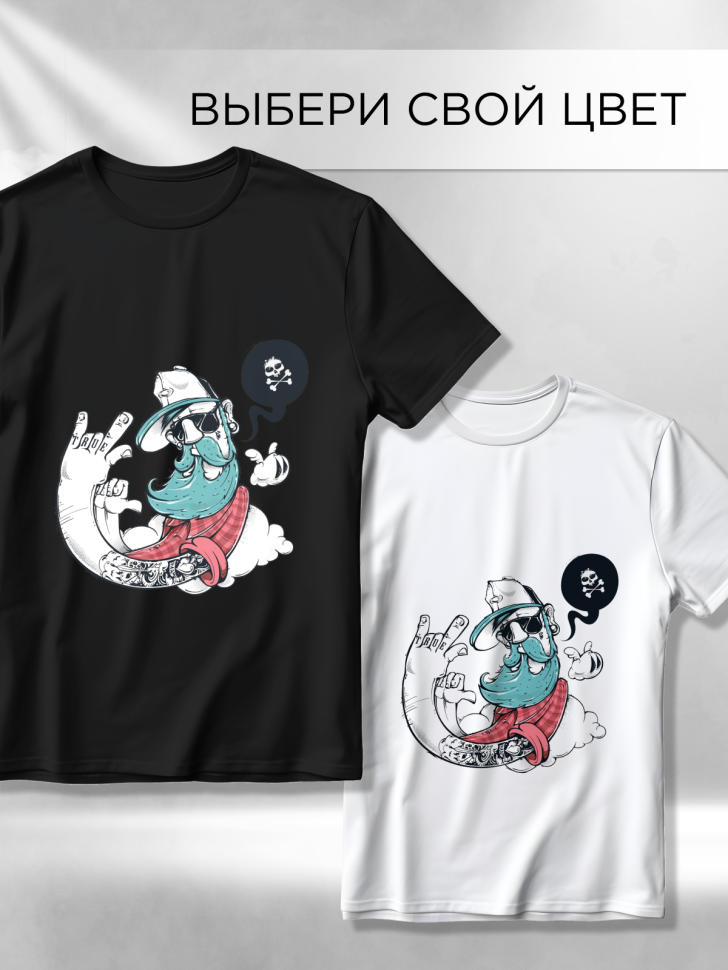 Футболка оверсайз универсальная с принтом Капитан