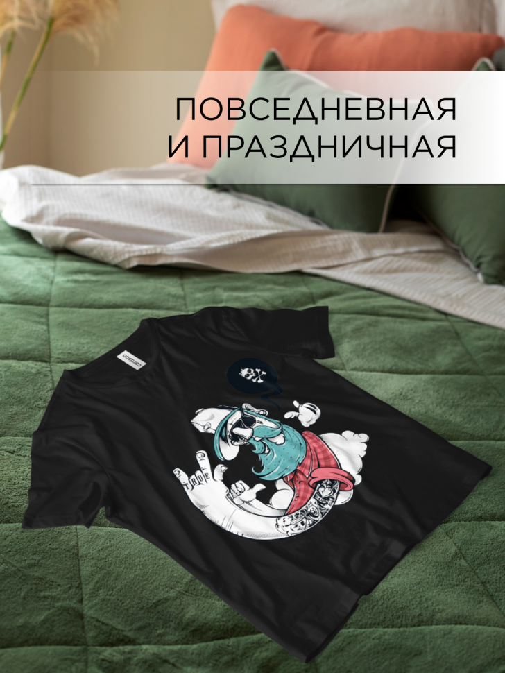 Футболка оверсайз универсальная с принтом Капитан