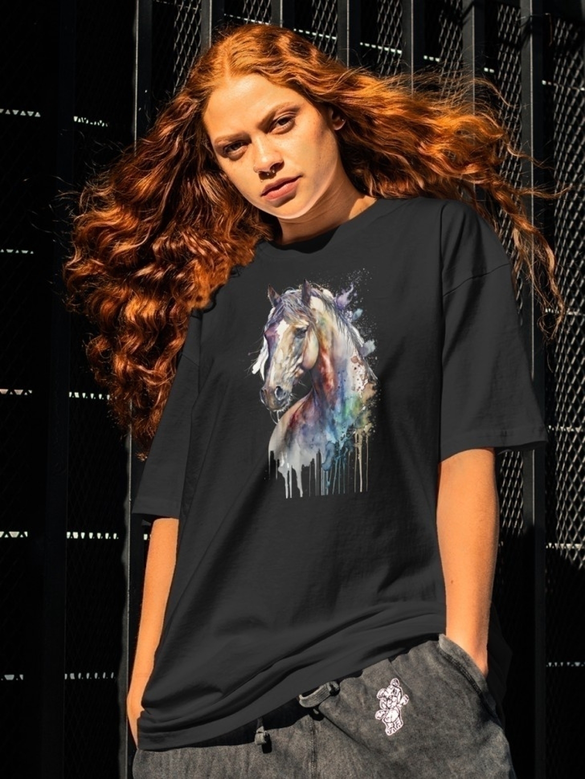 Футболка оверсайз с принтом лошадь 5 Футболка оверсайз с принтом лошадь 5