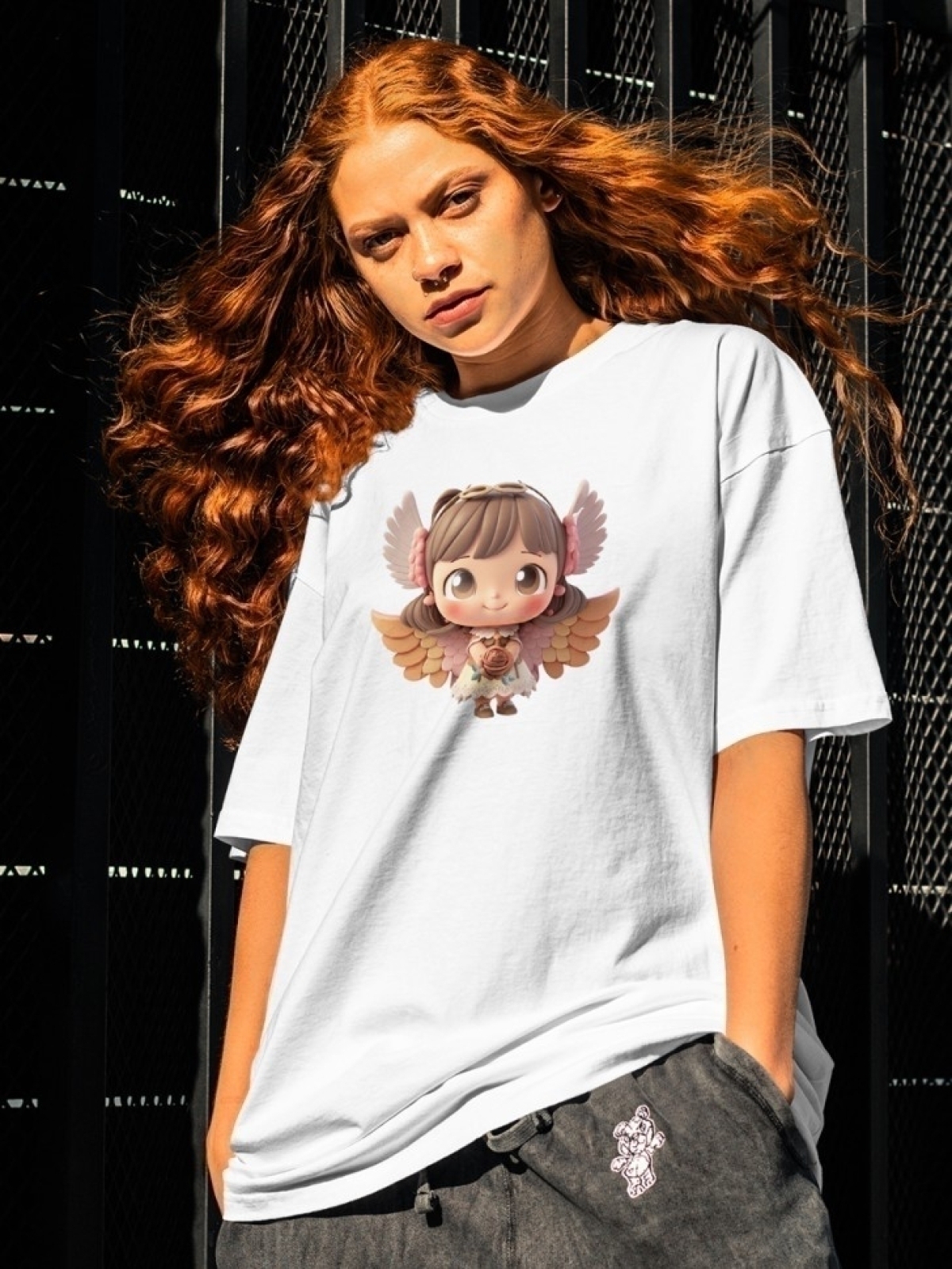 Футболка оверсайз принтом фея 4 Футболка оверсайз принтом фея 4