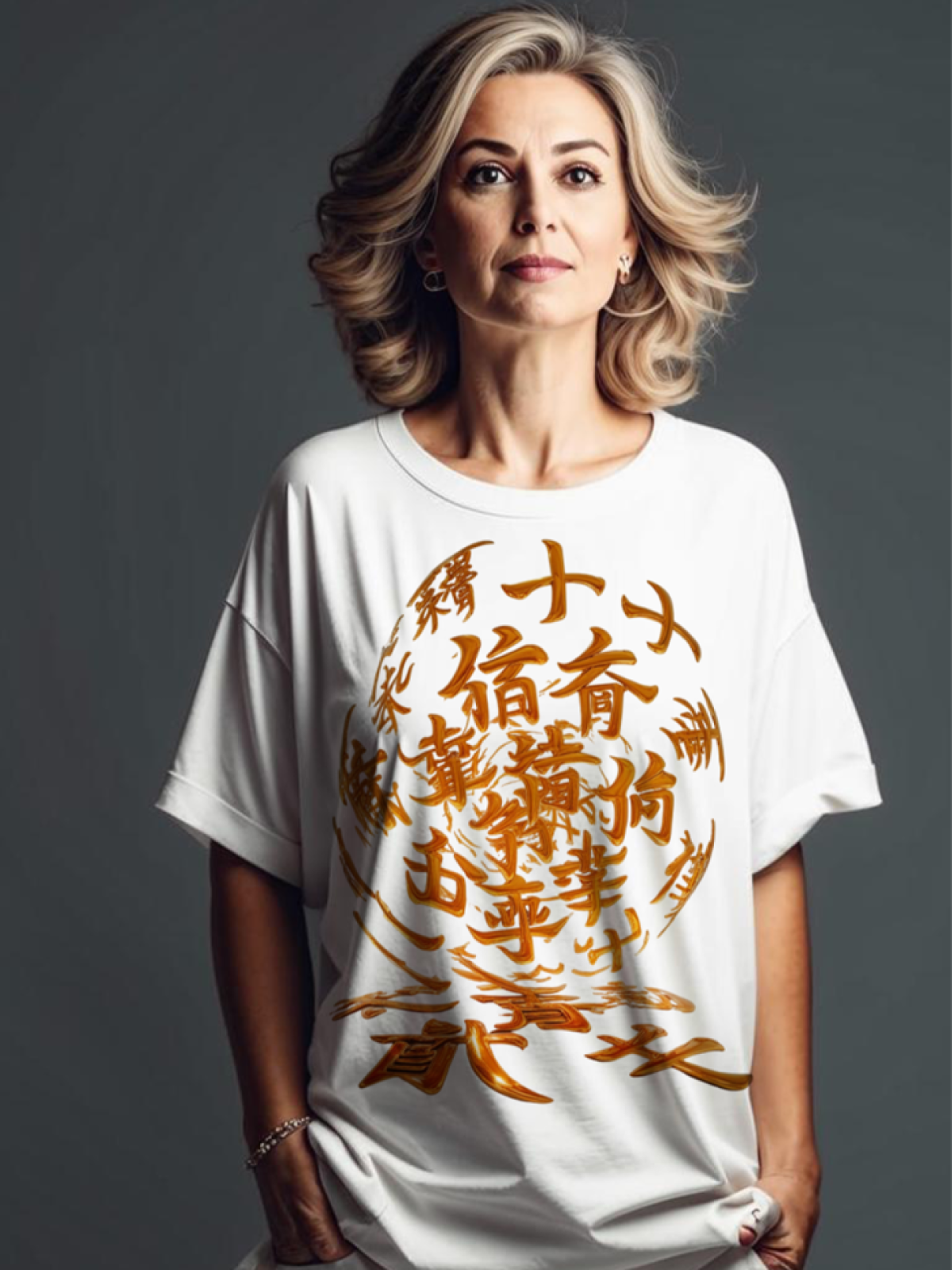 Футболка оверсайз унисекс "Узоры иероглифов"