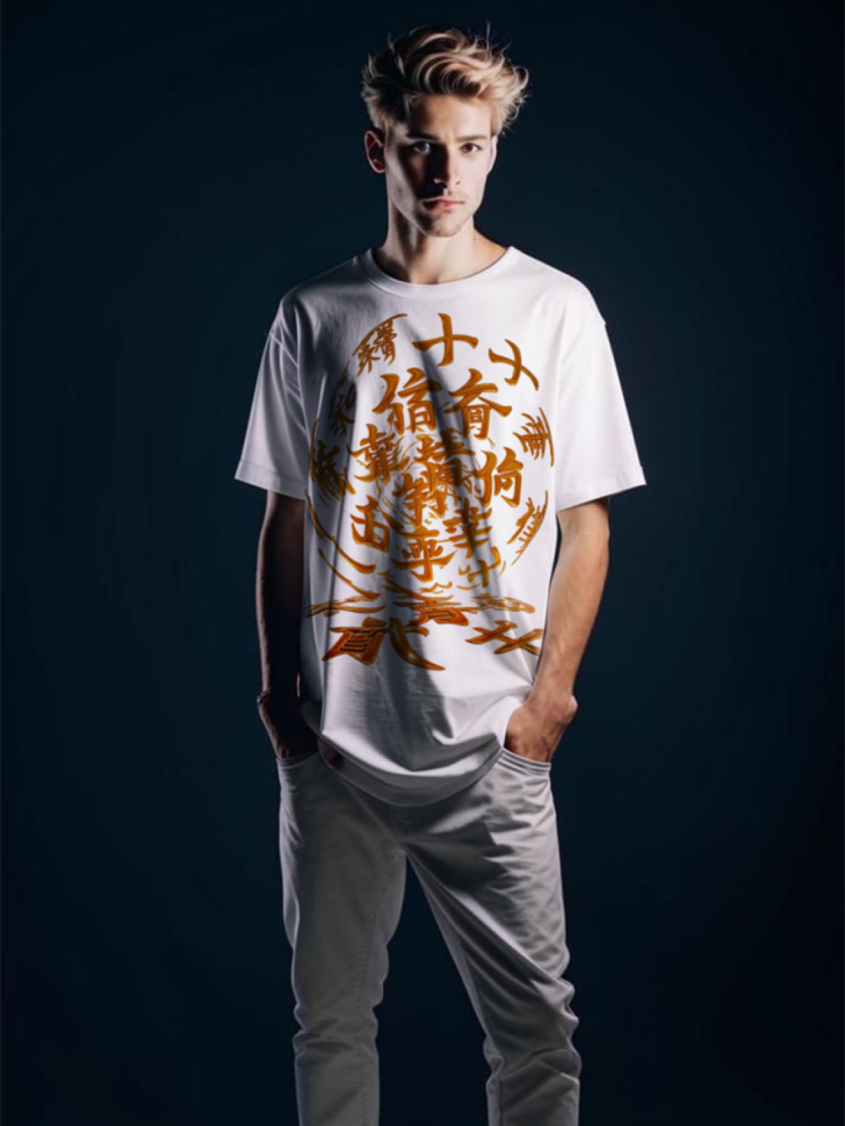 Футболка оверсайз унисекс "Узоры иероглифов"