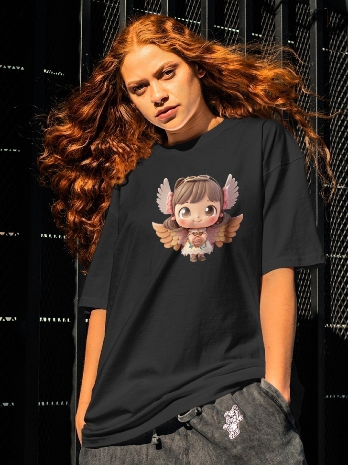 Футболка оверсайз принтом фея 4 Футболка оверсайз принтом фея 4