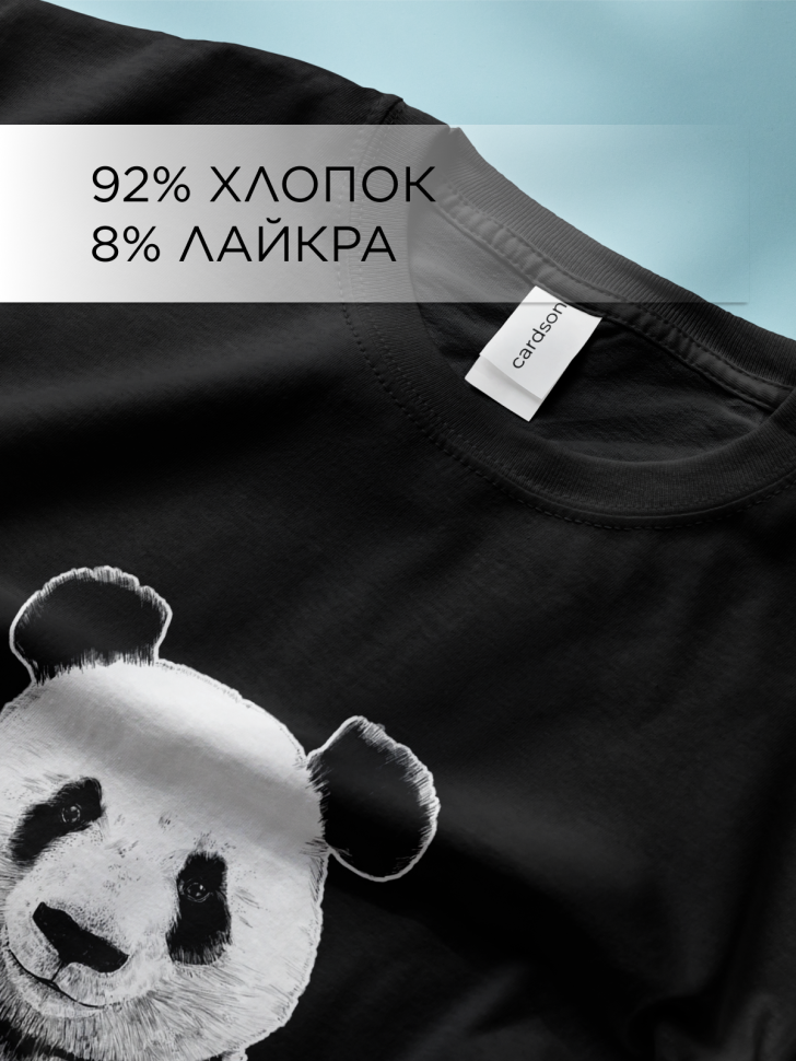 Футболка оверсайз универсальная с принтом Панда Футболка оверсайз универсальная с принтом Панда
