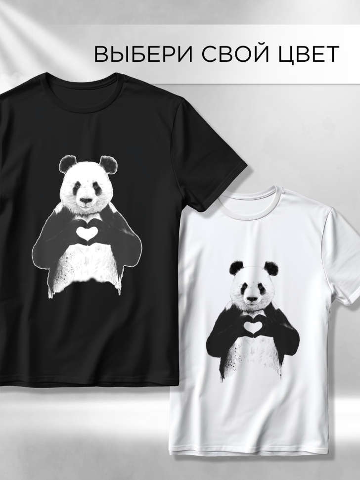 Футболка оверсайз универсальная с принтом Панда Футболка оверсайз универсальная с принтом Панда