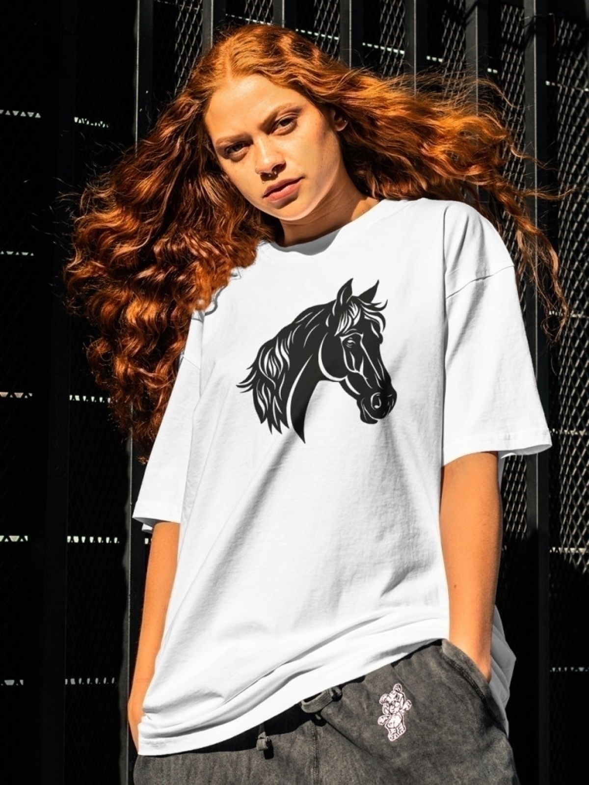 Футболка оверсайз с принтом лошадь 7 Футболка оверсайз с принтом лошадь 7