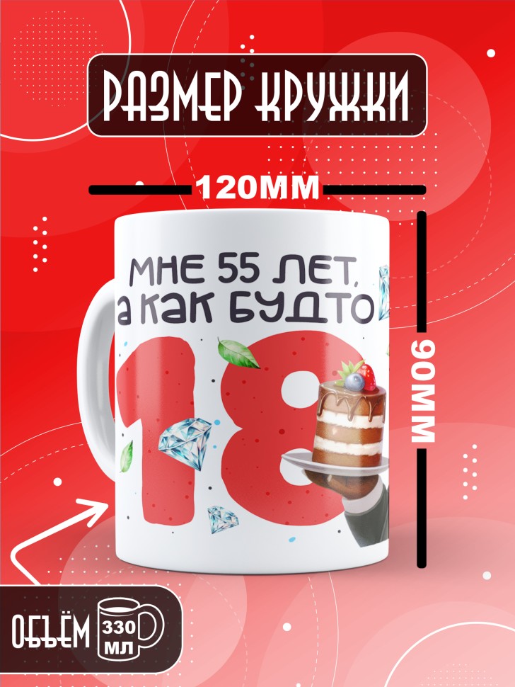 Кружка с прикольным принтом на день рождения мужчине