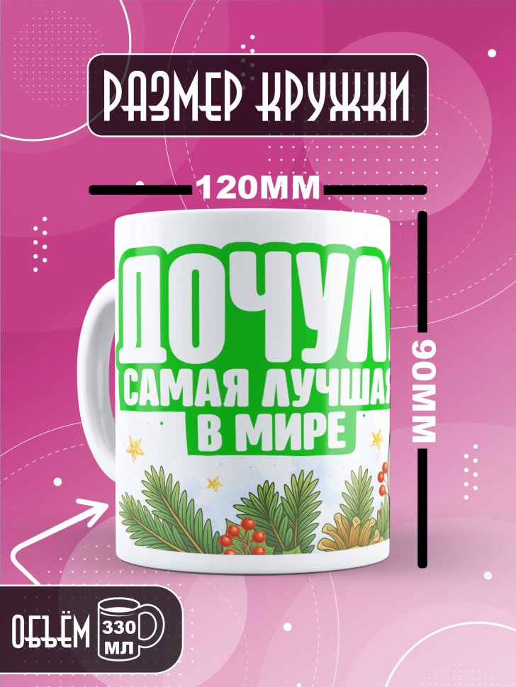 Кружка с прикольным принтом на новый год мамуле