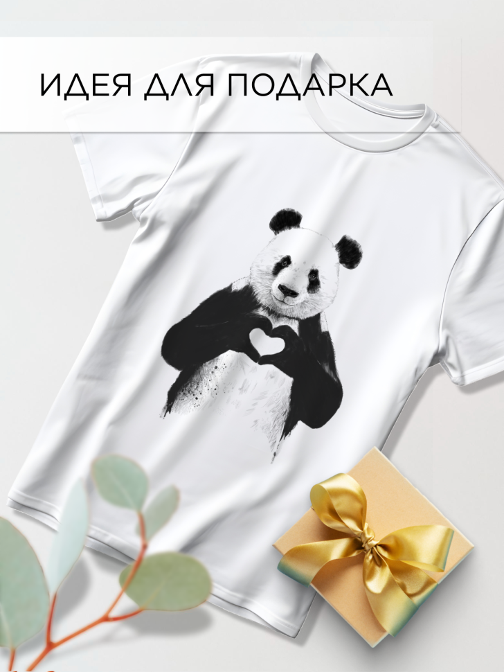 Футболка оверсайз универсальная с принтом Панда