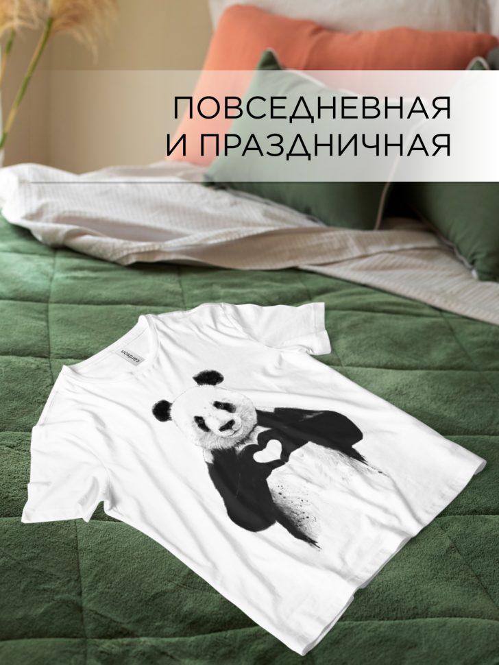 Футболка оверсайз универсальная с принтом Панда