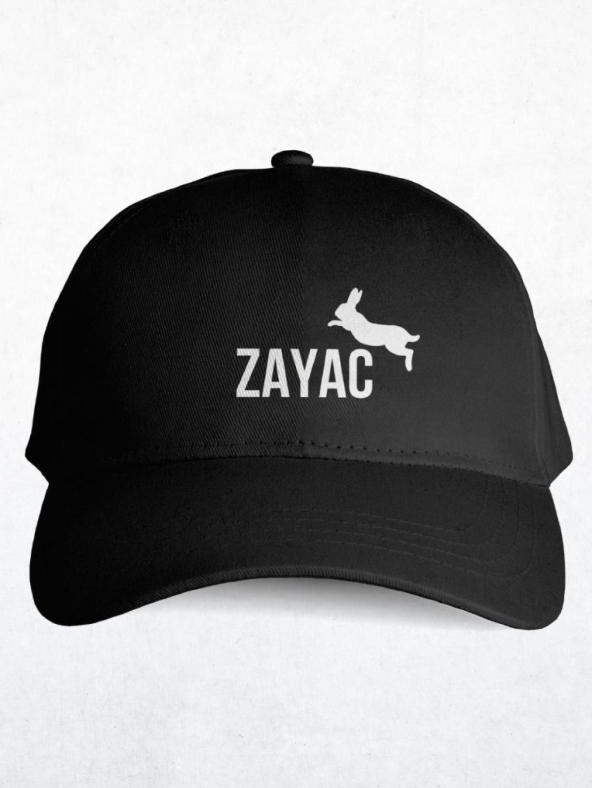 Бейсболка черная мужская женская с надписью принтом заяц