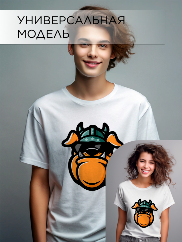 Футболка оверсайз с принтом Пес