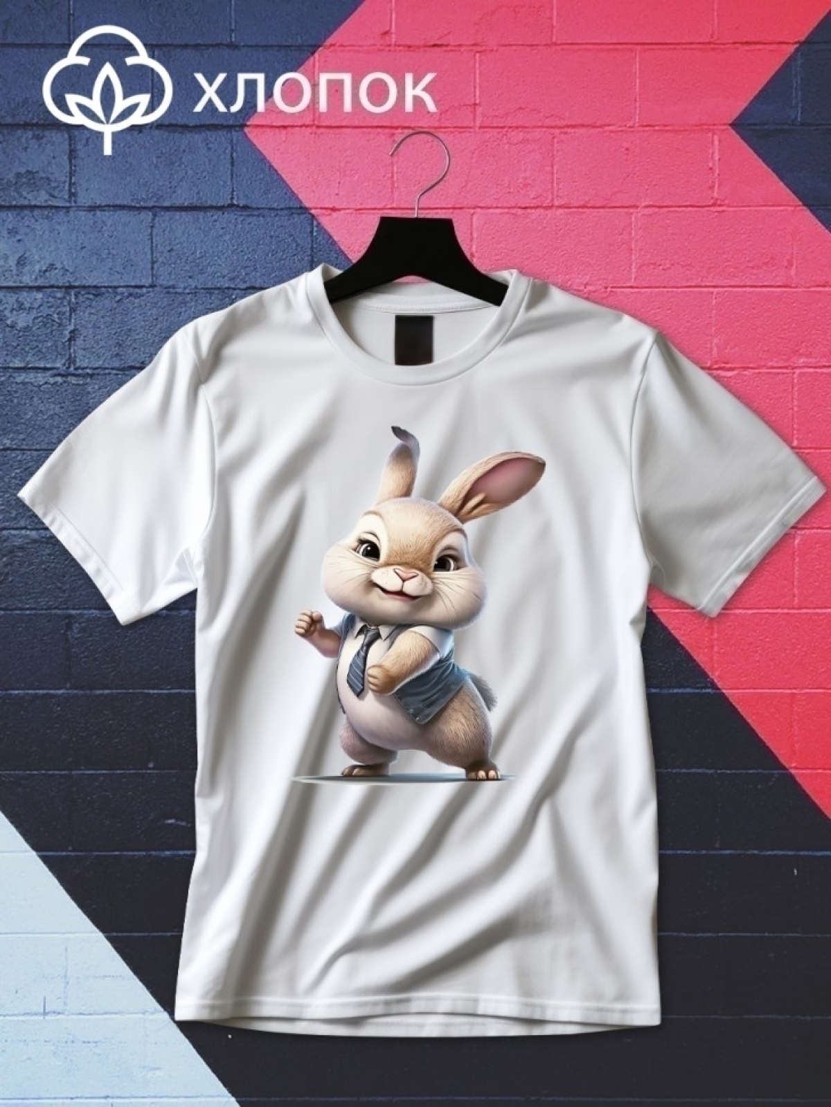 Футболка оверсайз с принтом зайка 2 Футболка оверсайз с принтом зайка 2