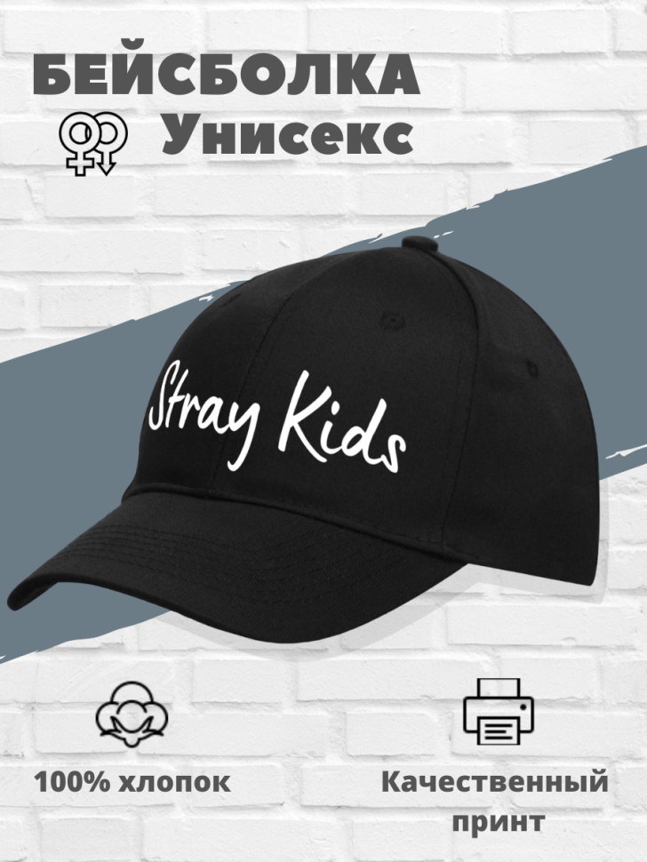 Бейсболка унисекс с принтом Stray Kids Бейсболка унисекс с принтом Stray Kids