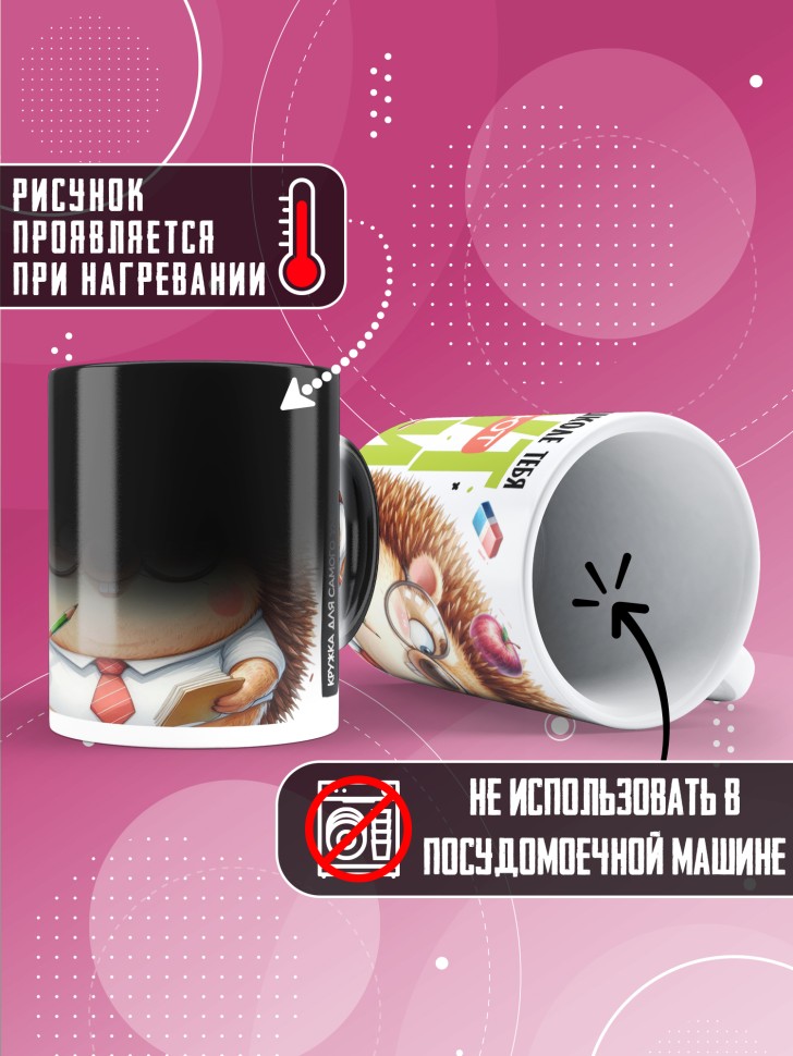 Кружка хамелеон с принтом учителю в подарок Кружка хамелеон с принтом учителю в подарок