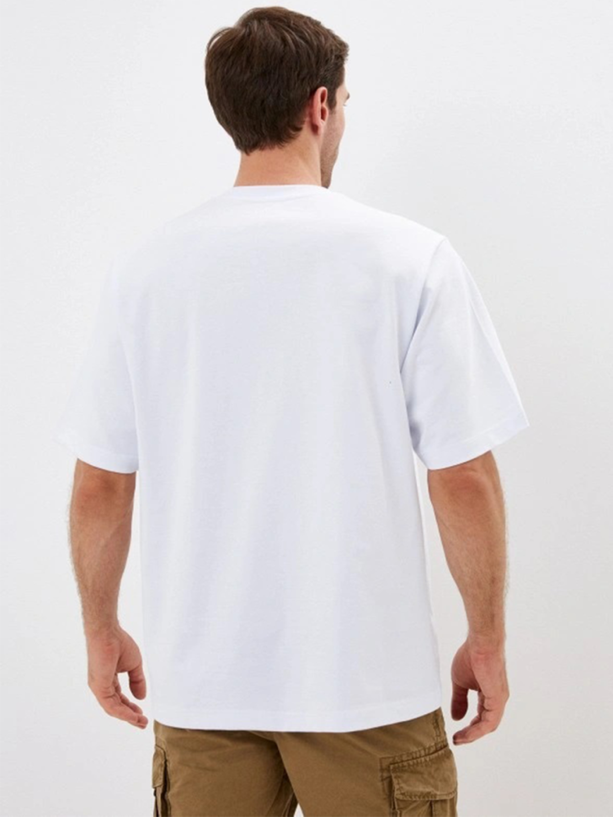 Футболка оверсайз мужская белая с принтом ленивый