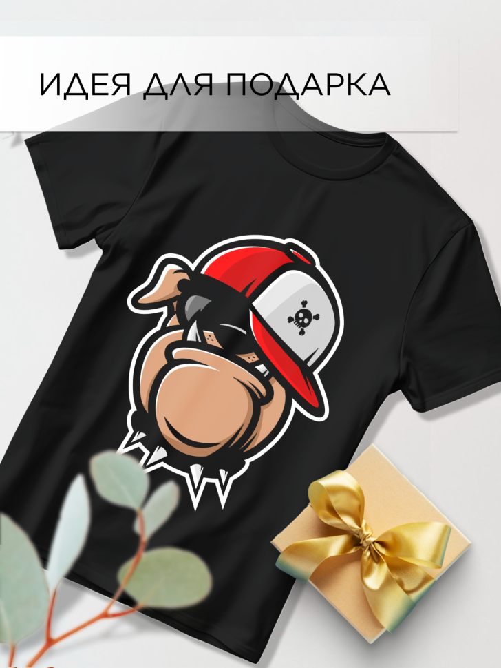 Футболка оверсайз с принтом Бульдог