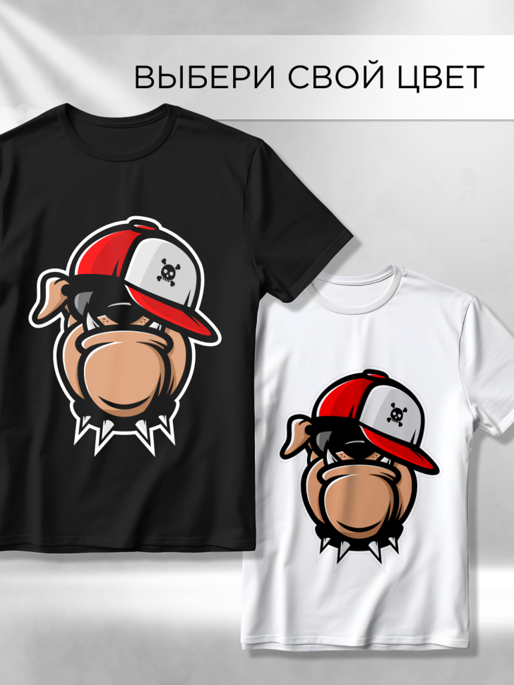 Футболка оверсайз с принтом Бульдог