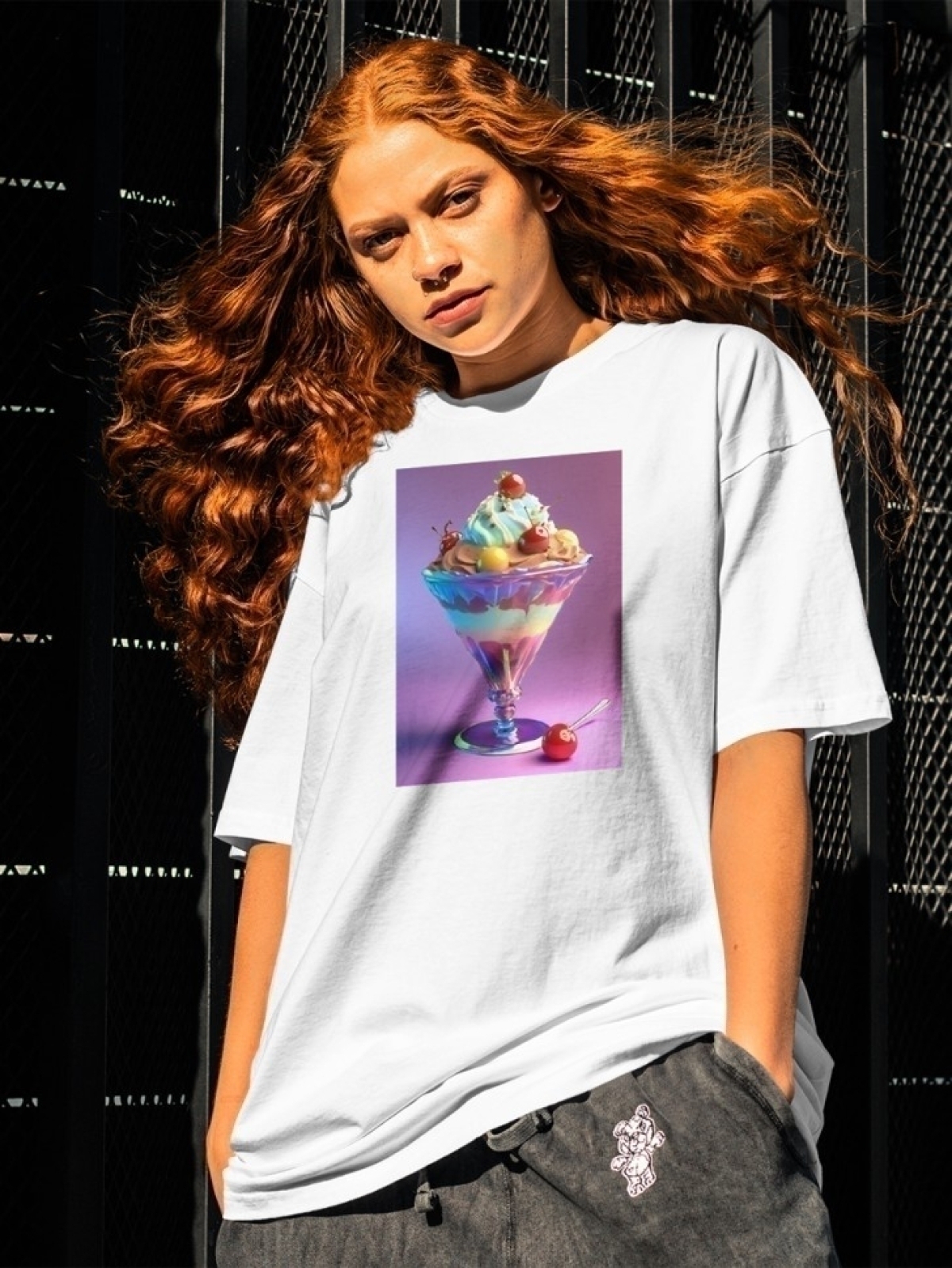 Футболка оверсайз с принтом мороженное 1 Футболка оверсайз с принтом мороженное 1