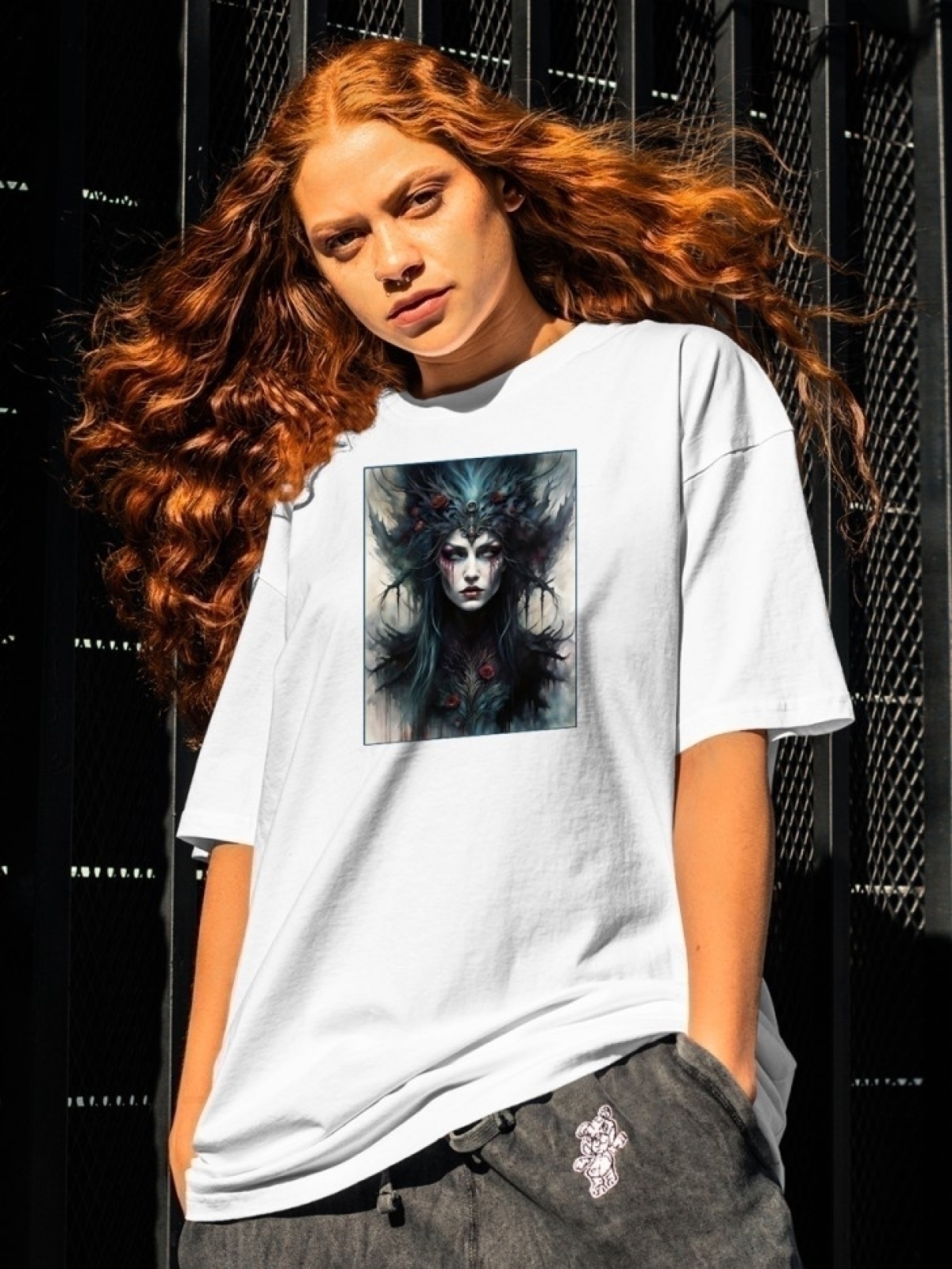 Футболка оверсайз принтом ведьма 2
