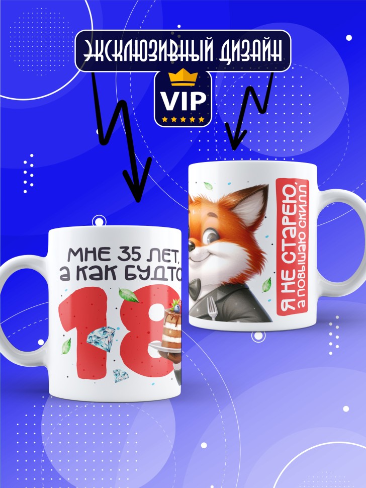 Кружка с прикольным принтом на день рождения мужчине