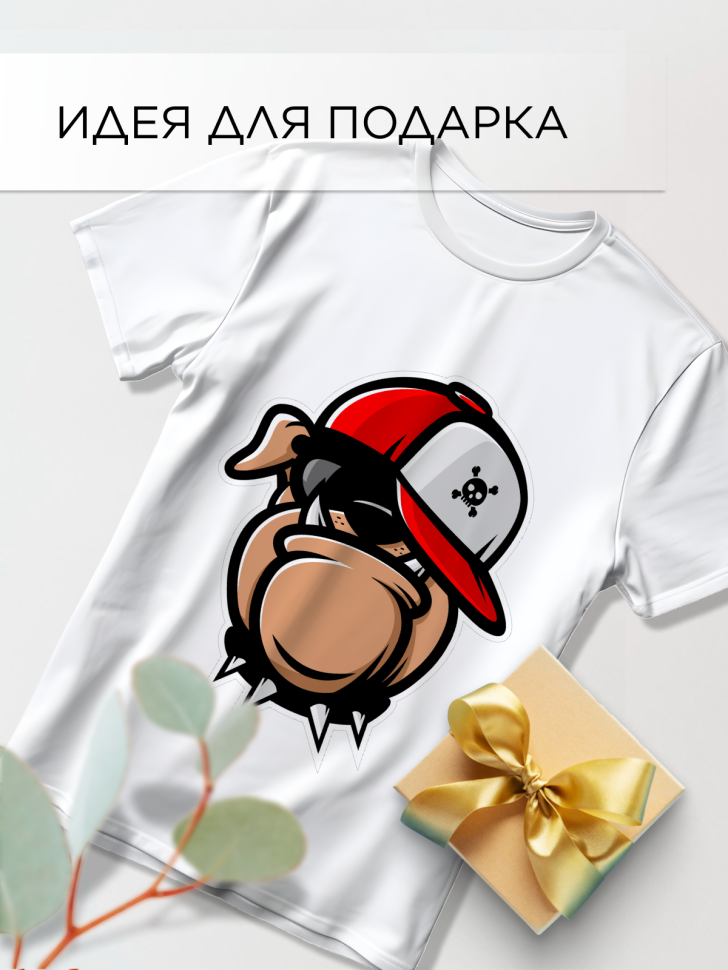 Футболка оверсайз с принтом Бульдог Футболка оверсайз с принтом Бульдог