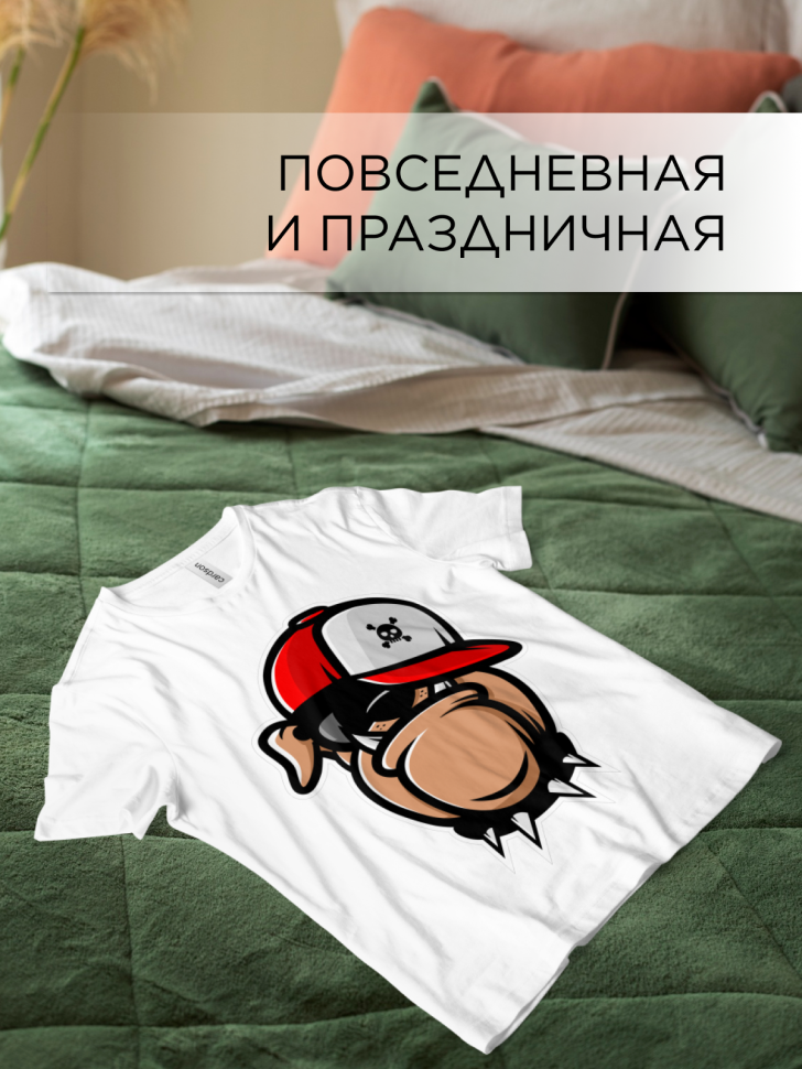 Футболка оверсайз с принтом Бульдог Футболка оверсайз с принтом Бульдог