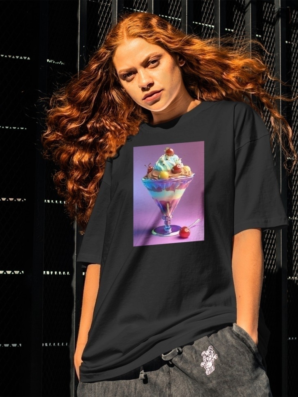 Футболка оверсайз с принтом мороженное 1 Футболка оверсайз с принтом мороженное 1