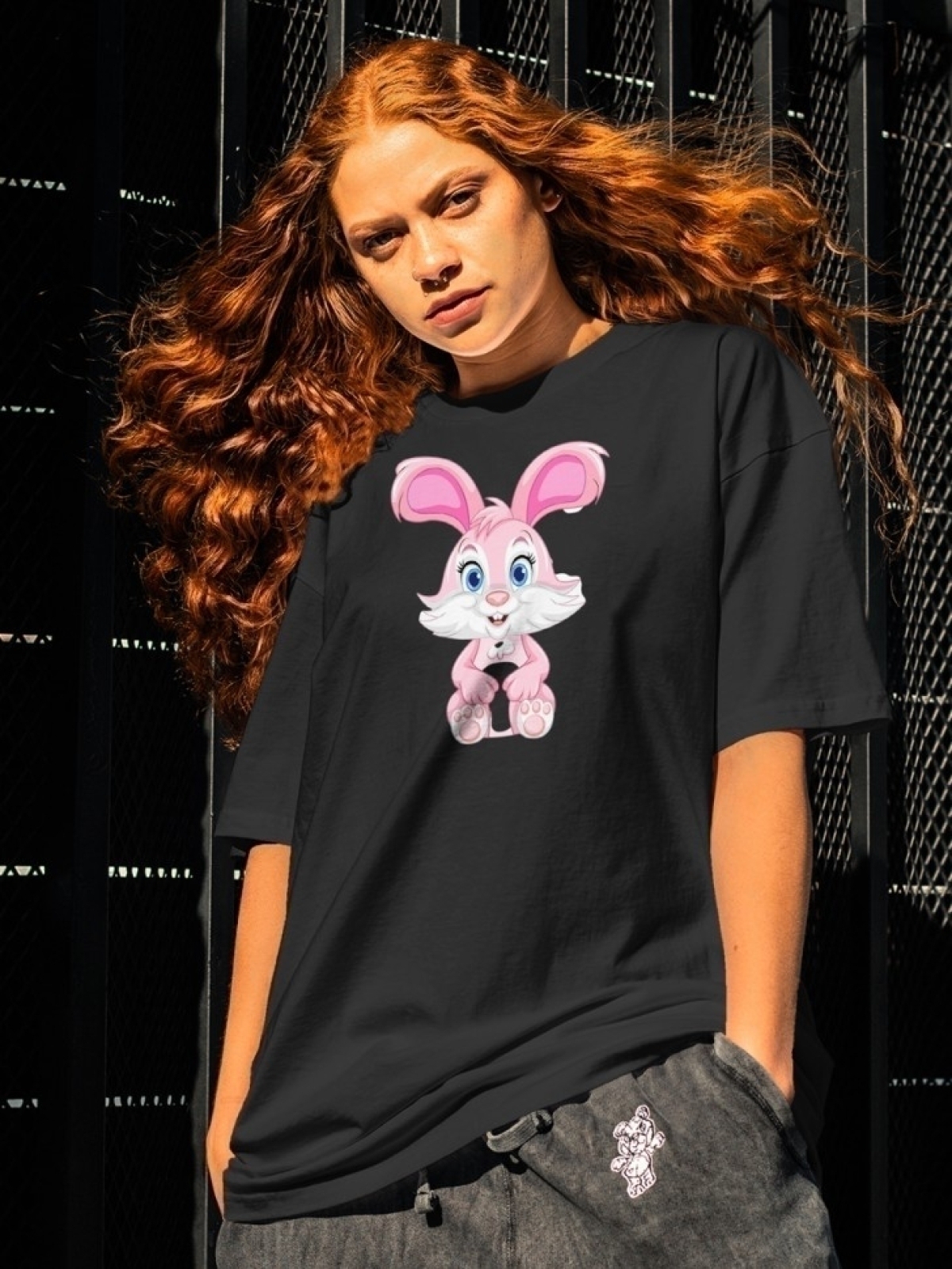 Футболка оверсайз с принтом зайка 3 Футболка оверсайз с принтом зайка 3