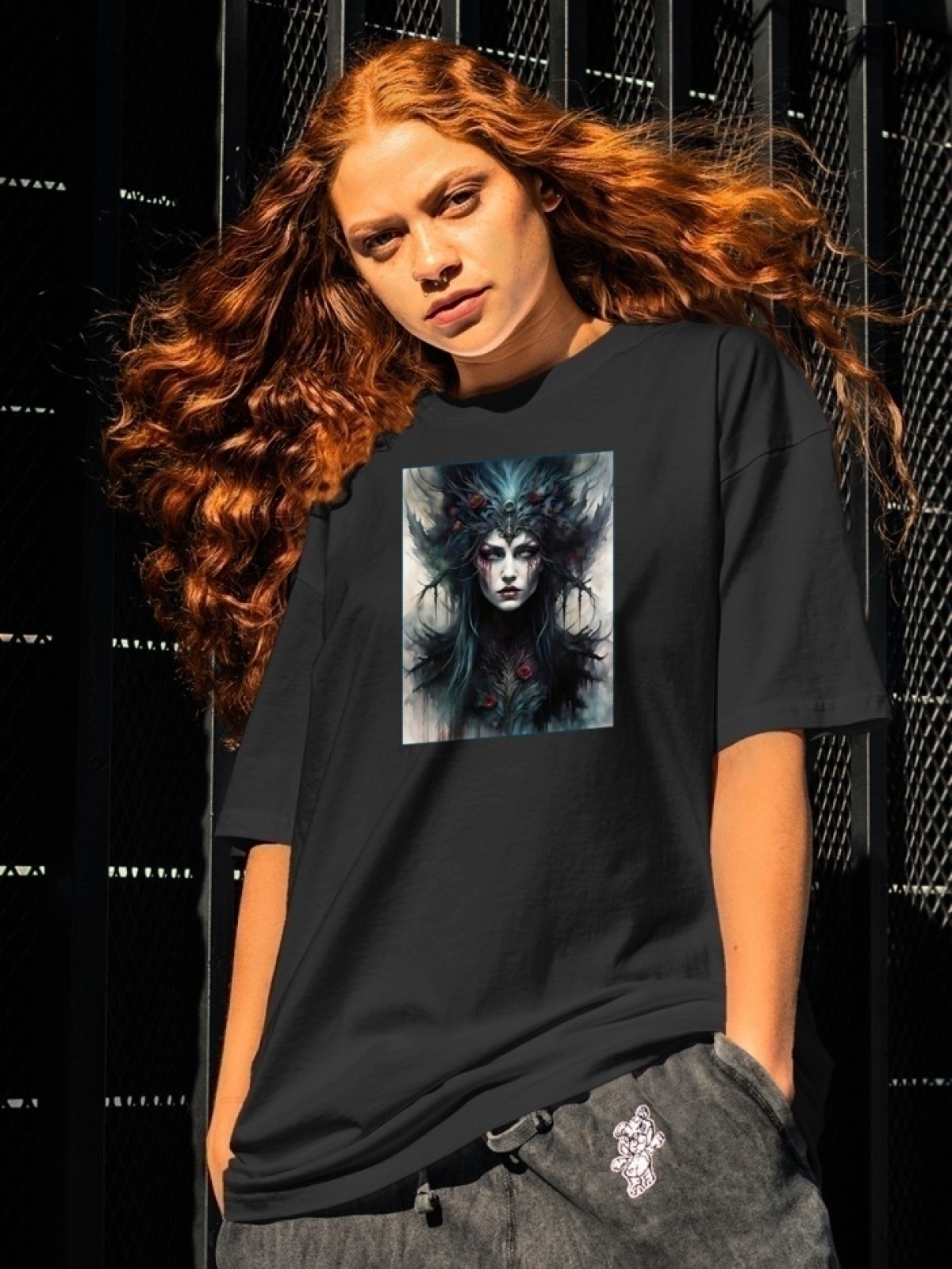 Футболка оверсайз принтом ведьма 2