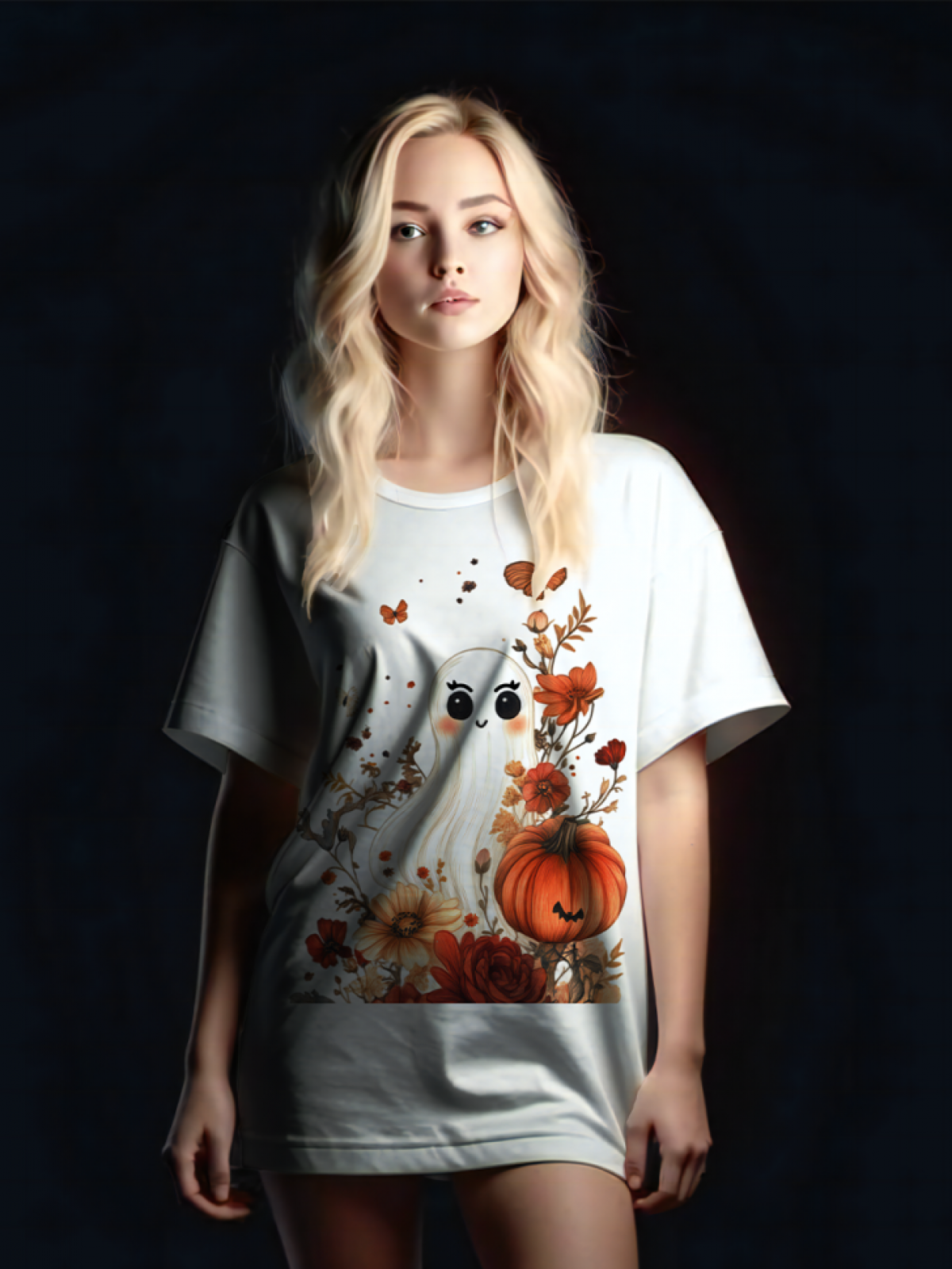 Футболка оверсайз с принтом "Милое приведение"