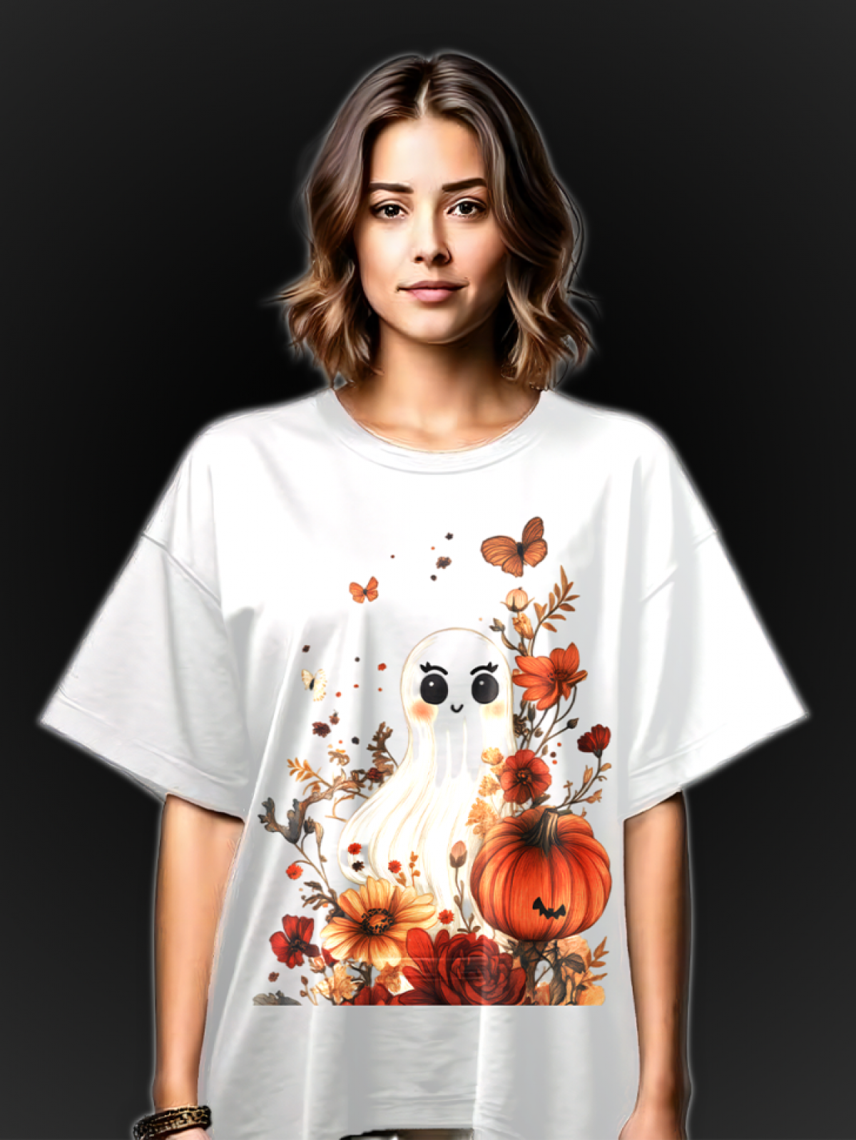 Футболка оверсайз с принтом "Милое приведение"