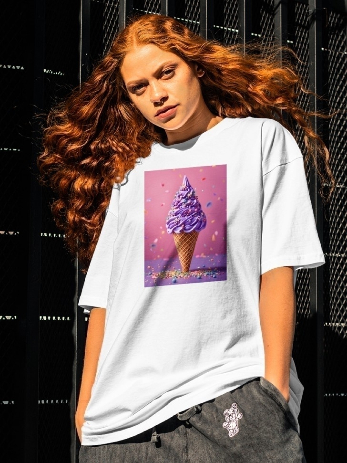 Футболка оверсайз с принтом мороженное 2 Футболка оверсайз с принтом мороженное 2