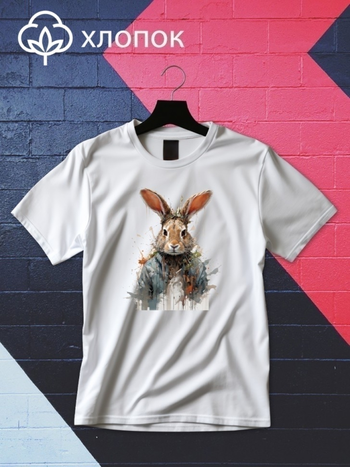 Футболка оверсайз с принтом зайка 4 Футболка оверсайз с принтом зайка 4