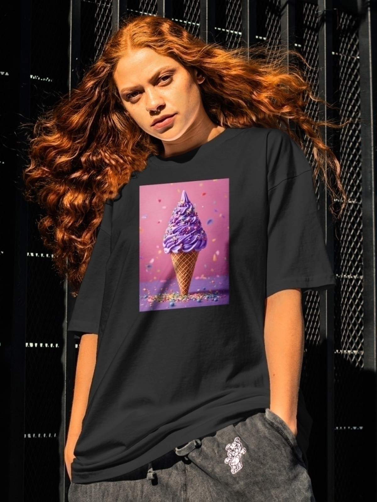 Футболка оверсайз с принтом мороженное 2 Футболка оверсайз с принтом мороженное 2