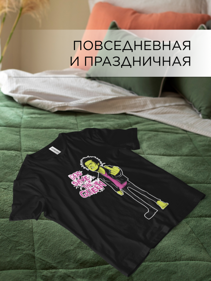 Футболка оверсайз универсальная с принтом Зеленый Футболка оверсайз универсальная с принтом Зеленый