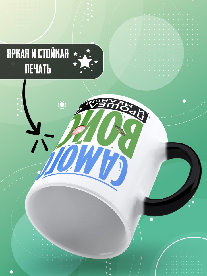 Кружка хамелеон с прикольной надписью мужчине в подарок    