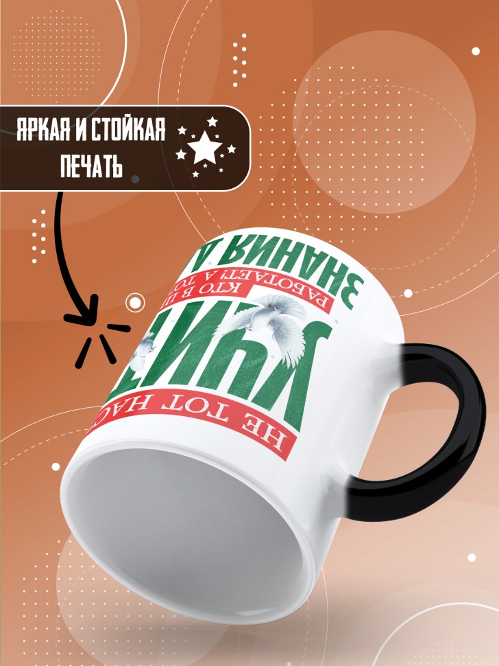 Кружка хамелеон с принтом учителю в подарок Кружка хамелеон с принтом учителю в подарок