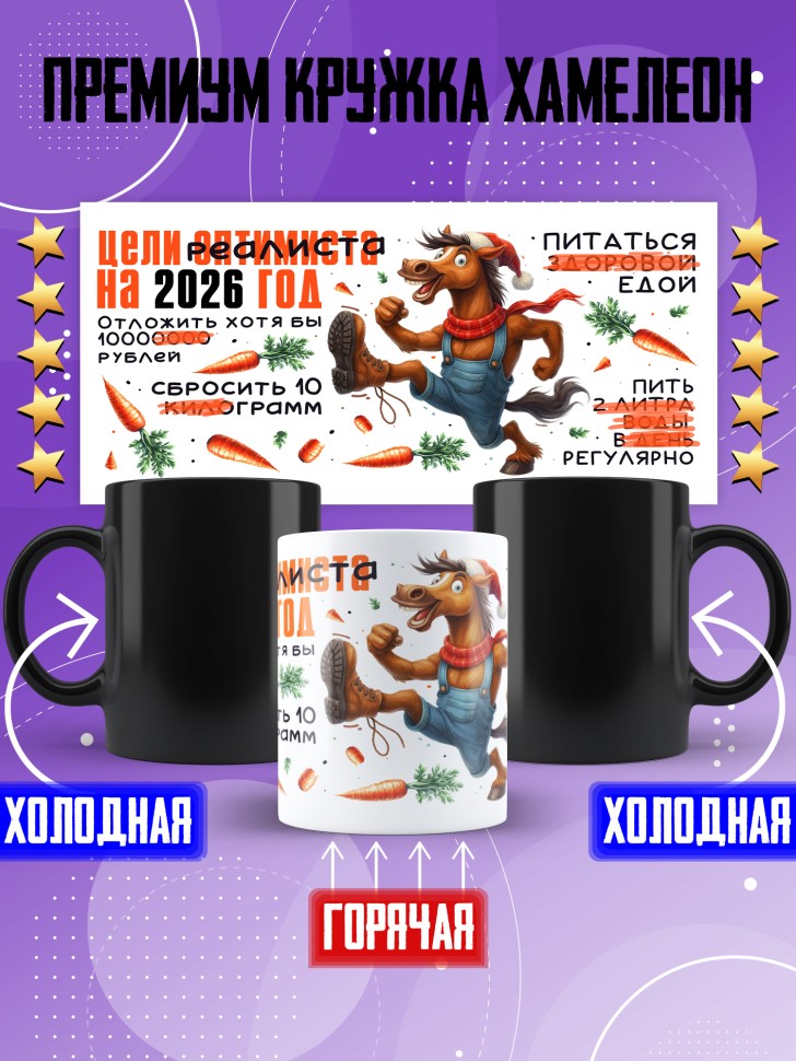 Кружка хамелеон с прикольным принтом на новый год Кружка хамелеон с прикольным принтом на новый год