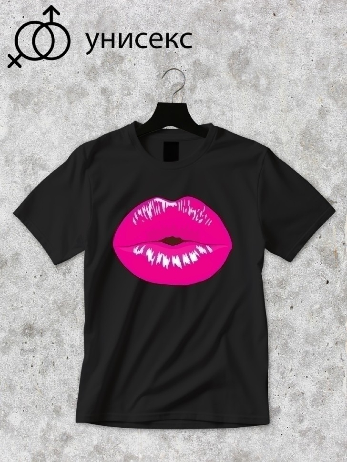 Футболка оверсайз с принтом губы 1