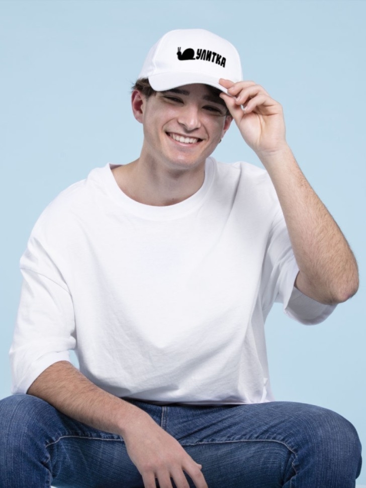 бейсболка с принтом улитка