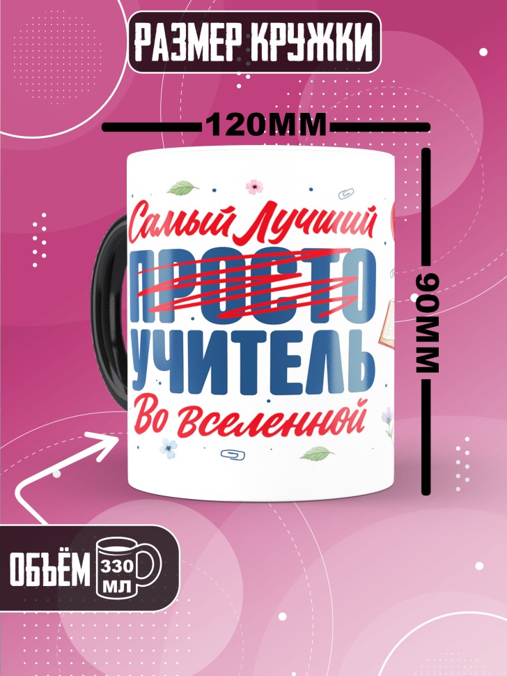 Кружка хамелеон с принтом учителю в подарок Кружка хамелеон с принтом учителю в подарок